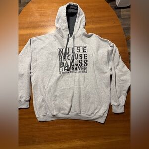 Fruit of the Loom Gray Hoodie with Graphic Text